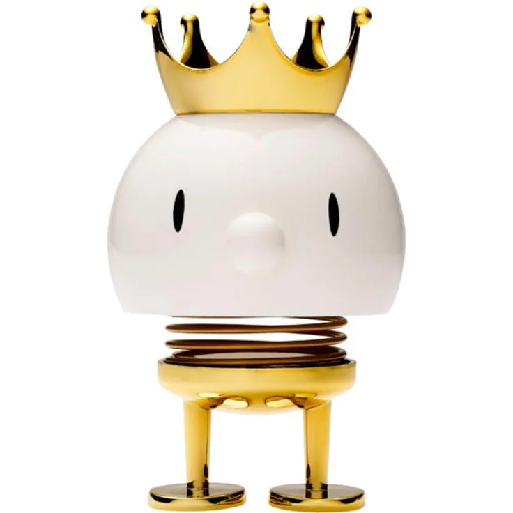 Hoptimist King Bumble, Wackelfigur, Wackel Figur, Dekoidee, Dekoration, Kunststoff, Weiß, H 12 cm, 4011-10