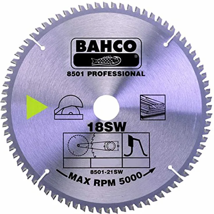 Bahco 8501-18SW BH8501-18SW Kreissägeblatt 216mm mit 48 Zähnen-Schnittwinkel 0°