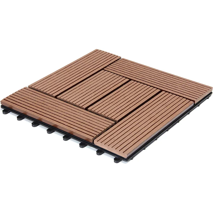 WPC Fliesen Terrassenfliesen Holzfliesen 30x30cm Balkon Terrasse Pool Garten Mosaik terrakotta 4250525376517