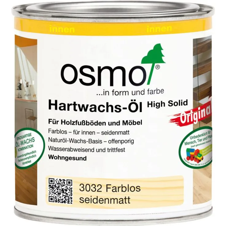 Osmo Hartwachs-Öl Original Farblos Seidenmatt 0,375 l - 10300023