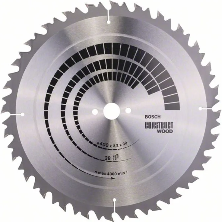 Bosch Professional Kreissägeblatt Construct Wood (Holz, 400 x 30 x 3,2 mm, 28 Zähne, Zubehör Kreissäge)