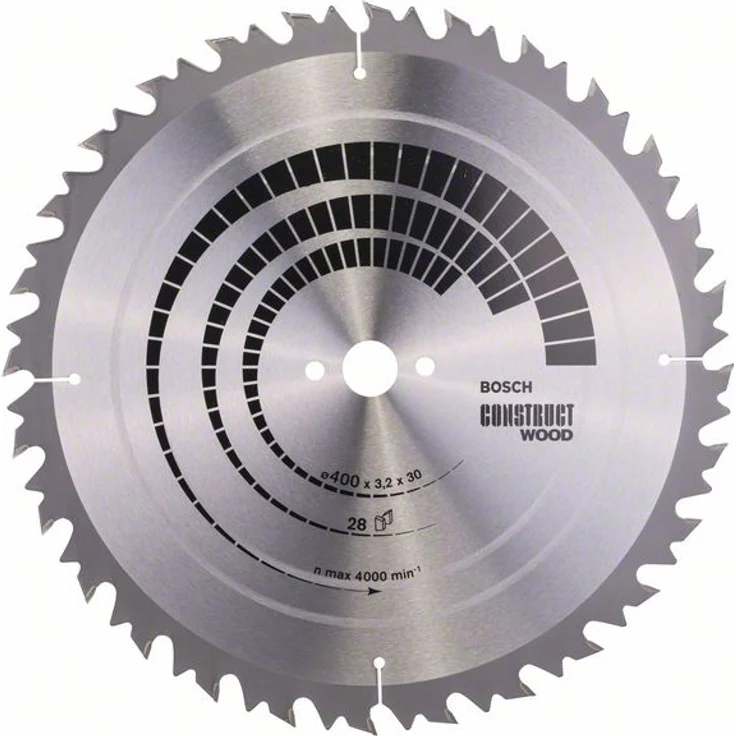 Bosch Professional Kreissägeblatt Construct Wood (Holz, 400 x 30 x 3,2 mm, 28 Zähne, Zubehör Kreissäge)
