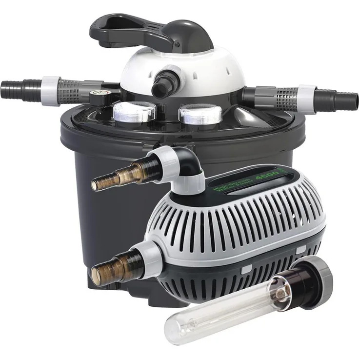 Velda 126311 Druckfilter Komplettset für Teiche bis 10.000 Liter inkl. Pumpe, 9 Watt UV-C, Clear Control Set