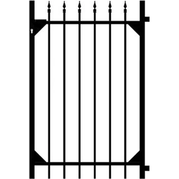 Metallzaun Einzeltor Chaussee Schwarz 120 cm x 96,5 cm