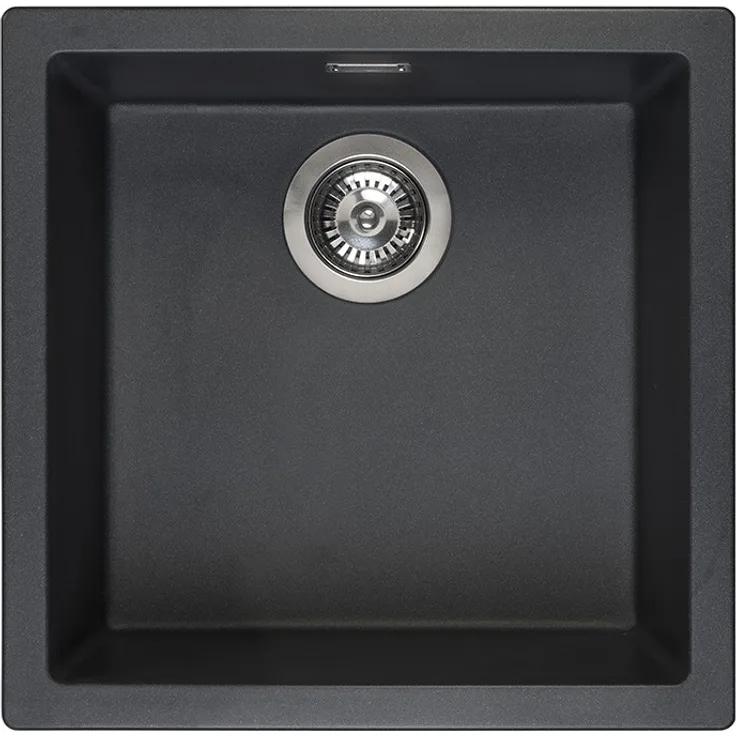 Reginox R32312 Regi Granit Spüle AMSTERDAM 40 Black Silvery ab 50 cm Schrankbreite / Auflagespüle / Unterbau / Einbauspüle