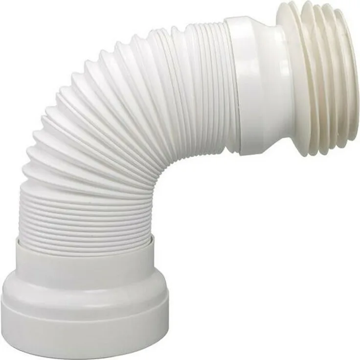 WC-Anschluss-Rohr, flexibel, weiß DN98 DN120, 285-500mm ausziehbar - Airfit