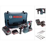 Bosch Professional GBH 18 V-26 Akku Bohrhammer SDS-Plus + 2x Akku 6Ah + Ladegerät + Bohrer und Meißel Set + L-Boxx