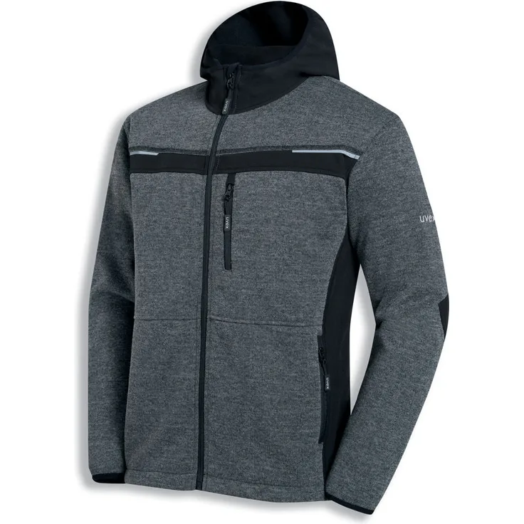 UVEX Herren-Softshelljacke perfect in schwarz-anthrazit-melange, Größe XL