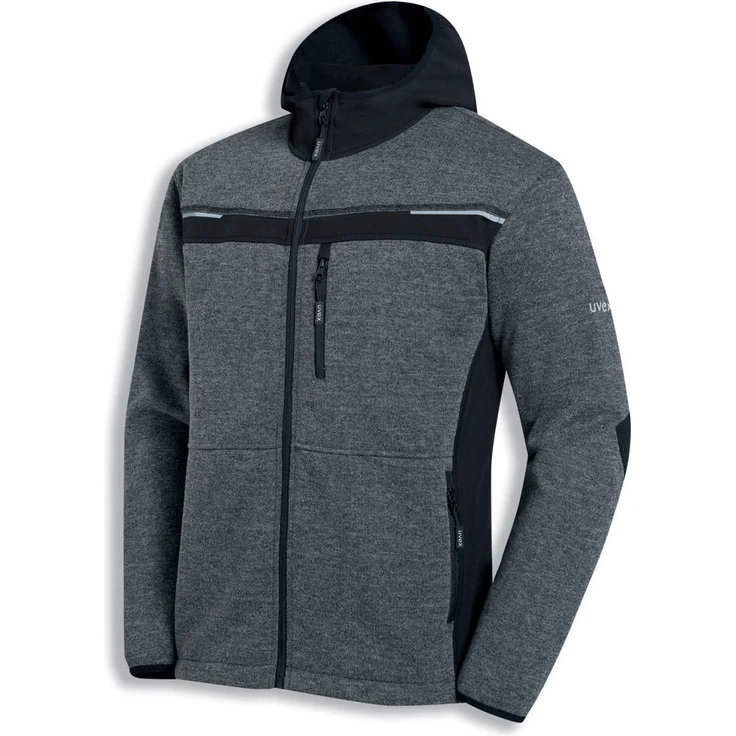 UVEX Herren-Softshelljacke perfect in schwarz-anthrazit-melange, Größe XL