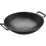 RÖSLE VARIO Wok Pro, Hochwertiger Wok aus emailliertem Gusseisen zum scharfen Anbraten, asiatische Küche, für Herd und Grill geeignet
