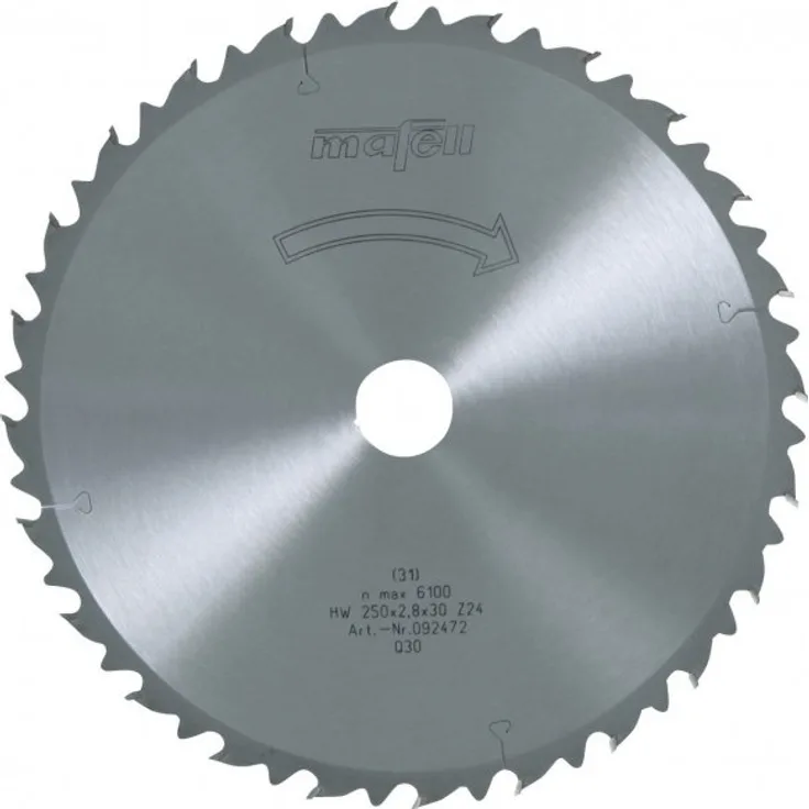 Mafell Sägeblatt HM 250 x 1,8/2,8 x 30 mm, Z 24, WZ 092472
