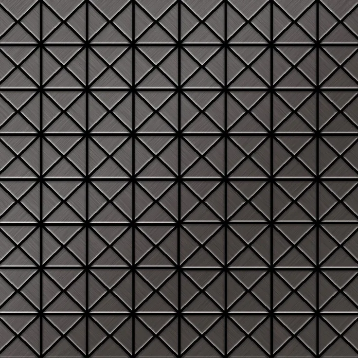 Alloy Mosaik Fliese massiv Metall Titan gebürstet in dunkelgrau 1,6mm stark Deco-Ti-SB 0,92 m2