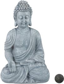 Relaxdays Buddha Figur sitzend, 30 cm