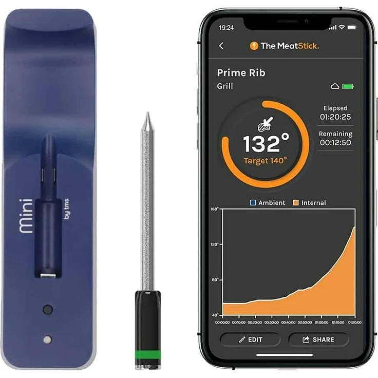 The MeatStick Mini PS881 SET 5 mit Ladegerät Kabelloses BBQ Grillthermometer – Bild 3