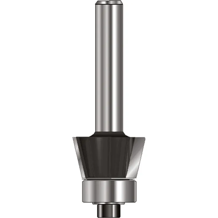 Ent European Norm Tools - ENT 13744 Fasefräser HW (HM), Schaft (C) 8 mm, Durchmesser (A) 23 mm, B 9,5 mm, E 30°, D 32 mm, mit Kugellager