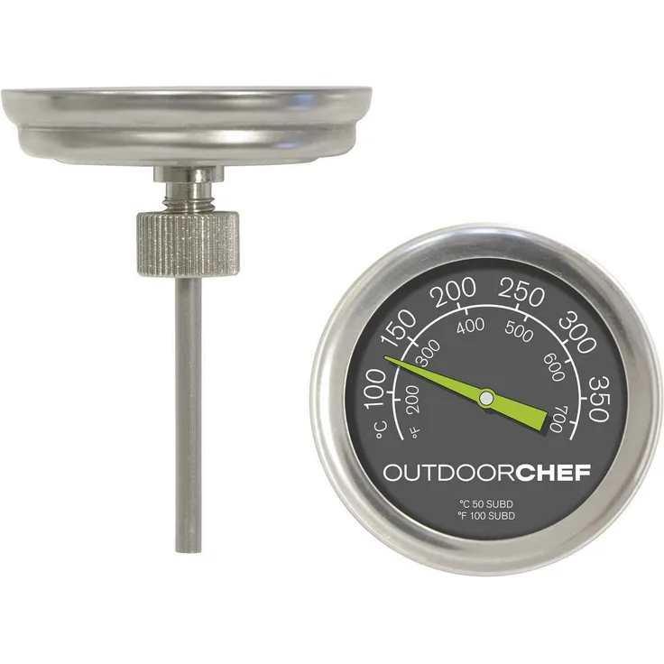 Outdoorchef Grillthermometer bis 400 °C | Deckelthermometer Klassisch mit extra großem Ziffernblatt