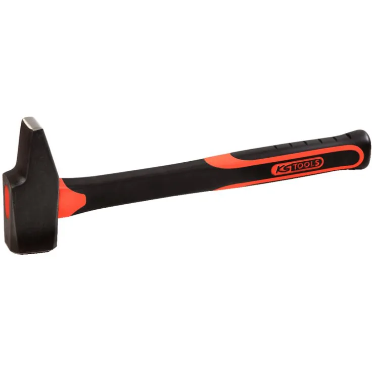 KS Tools 142.1101 Schlosserhammer, Fiberglasstiel, französische Form, 1000g
