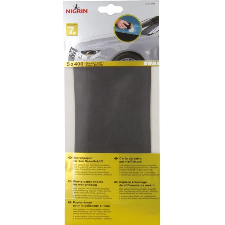 NIGRIN 20702 Schleifpapier Sortiment 3, Na?schliff