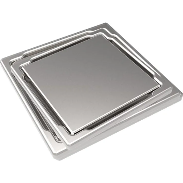 MERT Design Bodenablauf Flach mit Abdeckung 110 x 110 mm Edelstahl