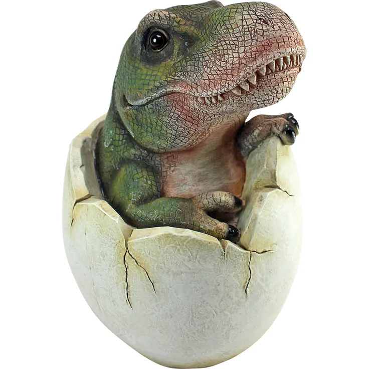 Design Toscano Baby-Tyrannosaurus in Ei, Figur