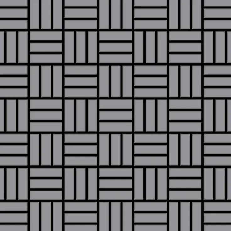 Mosaik Fliese massiv Metall Edelstahl matt in grau 1,6mm stark ALLOY Basketweave-S-S-MA 0,82 m2