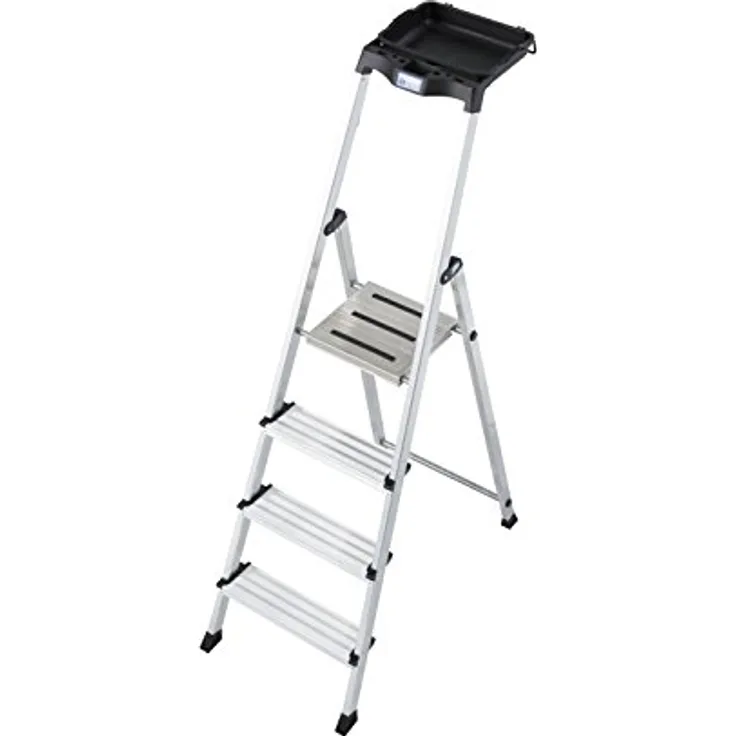 KRAUSE Stehleiter Secury mit Multigrip System, 4 Stufen, 126528