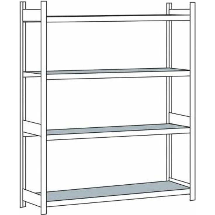 Certeo - Schulte Weitspannregal, mit Stahlboden, Höhe 2500 mm - Spannweite 2250 mm, Tiefe - 4004514215086