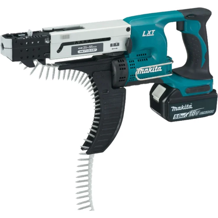 Makita Akku-Magazinschrauber 25-55 mm 18 V - 5,0 Ah, 2 Akkus und Ladegerät im Makpac, DFR550RTJ – Bild 1