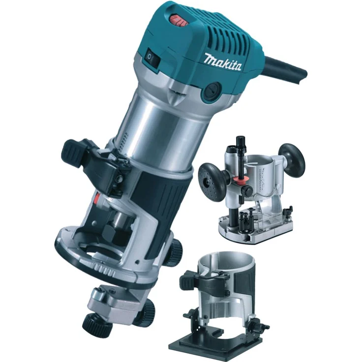 Makita RT0700CX2J Oberfräse und Trimmer Parallelanschlag 6 x 160 mm, 710 Watt Leistung, 8 mm Spannzangenweite, 40 mm Fräskorbhub – Bild 4