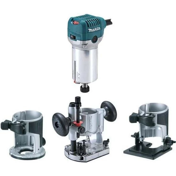 Makita RT0700CX2J Oberfräse und Trimmer Parallelanschlag 6 x 160 mm, 710 Watt Leistung, 8 mm Spannzangenweite, 40 mm Fräskorbhub – Bild 3