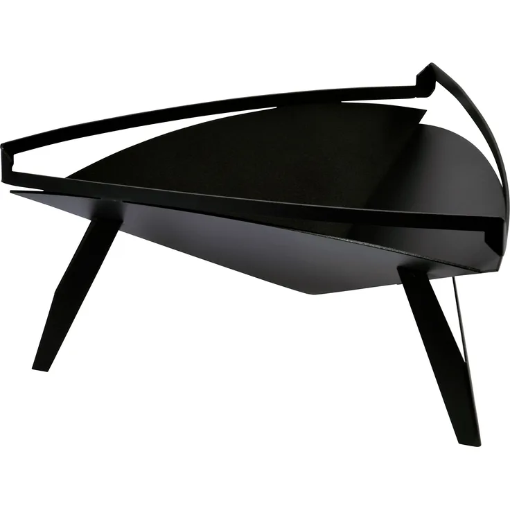 Dobar Feuerschale, Feuerstelle, Design für Garten Balkon Terrasse, dreieckig für draußen, Stahl pulverbeschichtet, schwarz, 48.5x53x22.5 cm, 35418