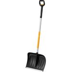 Fiskars X-series Teleskop-Schneeräumer Schaufel, schwarz-gelb, praktischer D-Griff, 53 cm breit