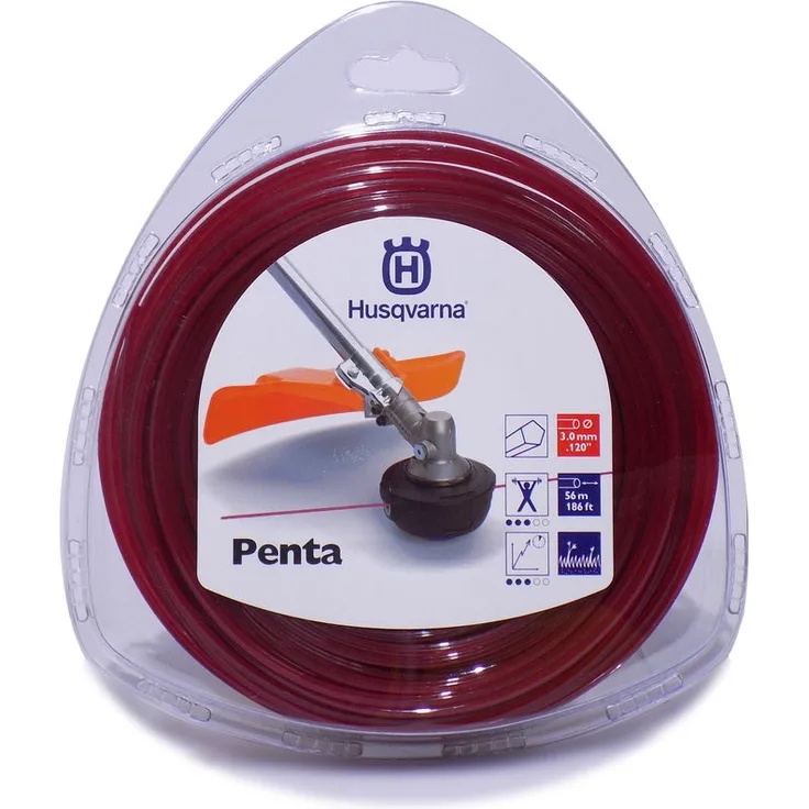 Husqvarna Trimmerfaden Penta Rolle 3 mm 56 Meter rot