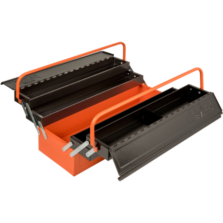 Cantilever-Werkzeugkasten, Metall, mit 5 Fächern, 215 mm × 225 mm × 570 mm, 1...