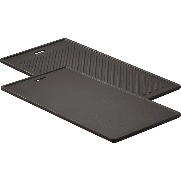 RÖSLE Grillplatte VIDERO, Hochwertige Grillplatte aus Gusseisen für Fleisch und kleine Grillstücke, Grillbranding, Platte beidseitig verwendbar, 45 x 24 cm, für alle VIDERO Modelle ab Modelljahr 2021 – Bild 1
