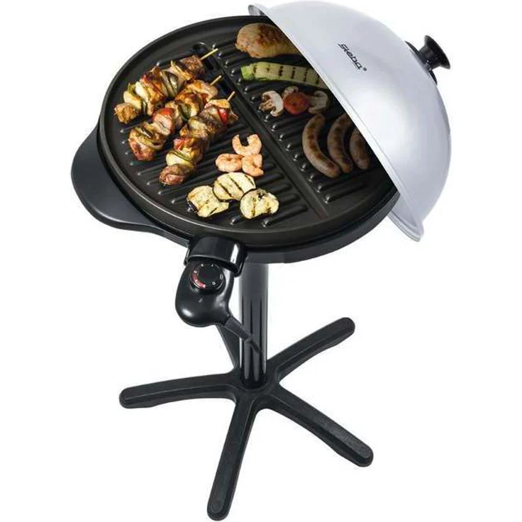 Steba BBQ-Grill VG 250, Große Grillplatte mit 40 cm Durchmesser, stufenlose Temperaturregelung, Low-Fat: Bratflüssigkeit läuft in eine Auffangschale ab, 1800 Watt – Bild 2