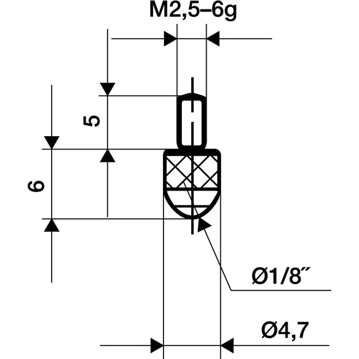 Messeins.D.3mm L.6mm KGL M2,5 Ku.z.Messuhren KÄFER