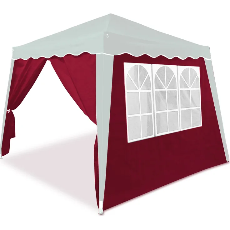 DEUBA 2x Seitenwände Seitenteile Pavillon Faltpavillon Capri Partyzelt Gartenzelt Zelt rot Polyester