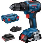 Bosch Professional Akku Schlagbohrmaschine GSB 18V-55 (2x 2,0 Ah Akku,18 Volt System,Bohr-Ø in Mauerwerk: 10 mm,in L-Case)