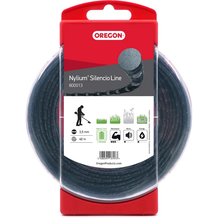 Oregon 800013 Nylium Silencio-Mähfaden, 3,5 mm x 40 m (Blisterverpackung)