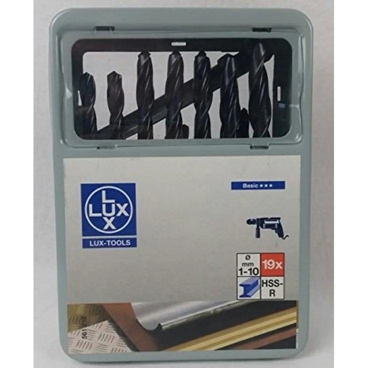 LUX 561212 Bohrersatz 19 -teilig HSS-R Basic