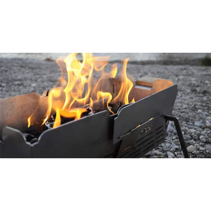 knister Holzkohlegrill Original - Mobiler, ausziehbahrer Holzkohlegrill für bis zu 8 Personen, Grillfläche 49 x 20 cm – Bild 3