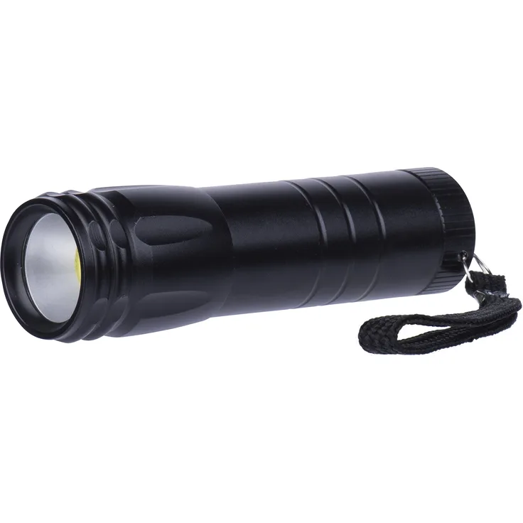 Emos LED-Taschenlampe P4704, LED Taschenlampe COB für 3x AAA, Aluminium, Black, 2,8 10,2 cm