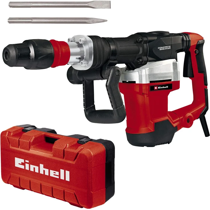 Einhell Abbruchhammer TE-DH 32 (1500 W, 32 J, 1900 (1-min), SDS-max-Werkzeugaufnahme, schwingungsgedämpfter Hauptgriff + Softgrip, inkl. Spitz--Flachmeißel + E-Box) – Bild 1