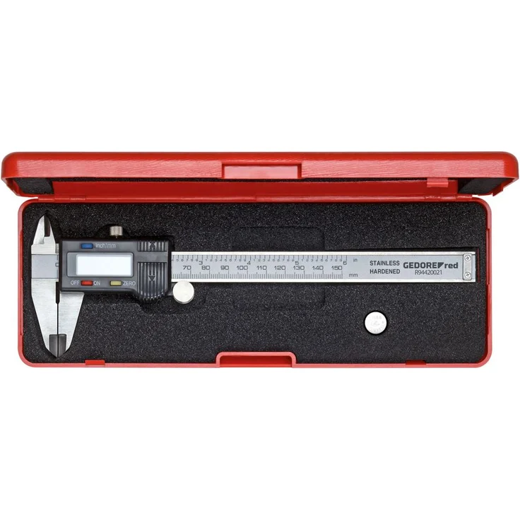 GEDORE red Digitaler Messschieber mit LCD Display in Kunstoffbox inkl. Ersatzbatterie – Bild 1