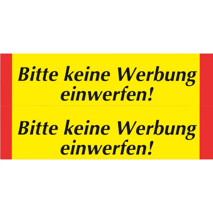 Metafranc Klebeschild ''Bitte keine Werbung einwerfen'' - 70 x 30 mm, 2 Stück - Beschilderung - Infoschild - Briefkastenschild - 501080