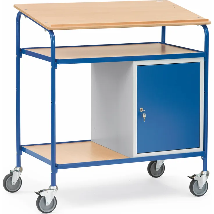 Fetra Rollpult breit mit Schreibfläche und Stahlschrank