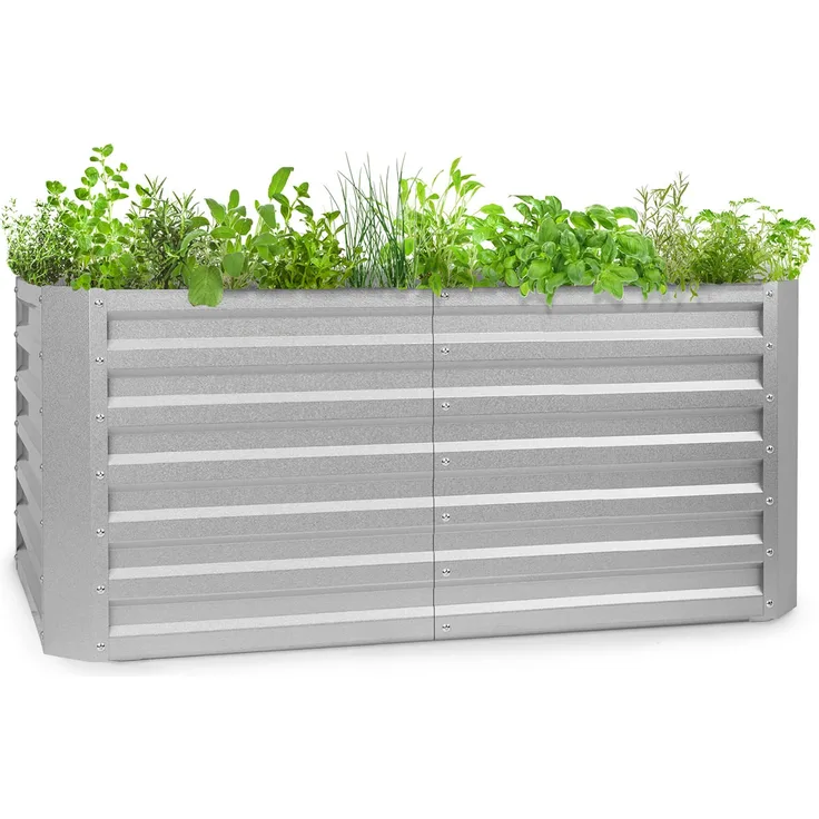 Blumfeldt High Grow Straight Hochbeet 120x60x60cm 432l Stahl Silber