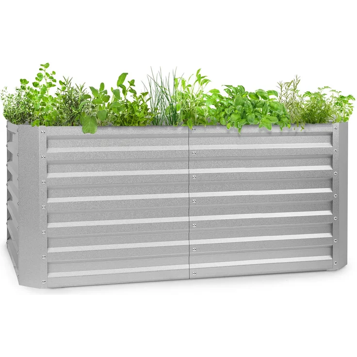 Blumfeldt High Grow Straight Hochbeet 120x60x60cm 432l Stahl Silber – Bild 1