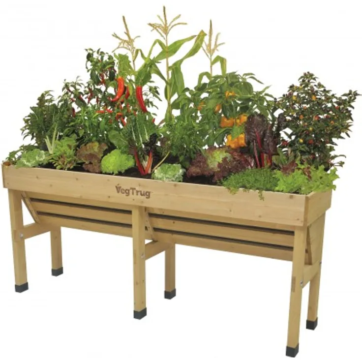 VegTrug Balkon-Hochbeet VegTrug Wall Hugger Medium L180cm Farbe natur Länge 180 cm
